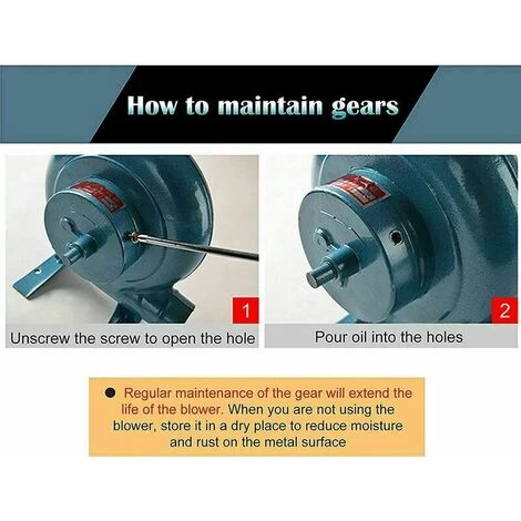 Hand Crank Forge Blower, Manual Iron Gear Popcorn Blower, Centrifugal Blower, Great Grill Accessories Gift, 120W - Image 4