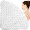 Shower Mat Anti-Slip, Massaging, Antibacterial, Triangular With Drainage Hole For Shower Or Bath, 54 X 54 Cm